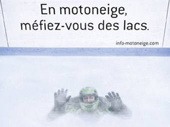 Канадцы запустили рекламу об опасностях катания на мотосанях