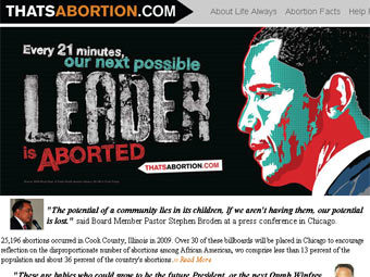 Обаму изобразили в рекламе против абортов среди чернокожих