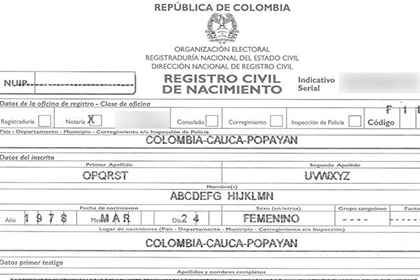 Жительница Колумбии сменила имя на Abcdefg Hijklmn Opqrst Uvwxyz