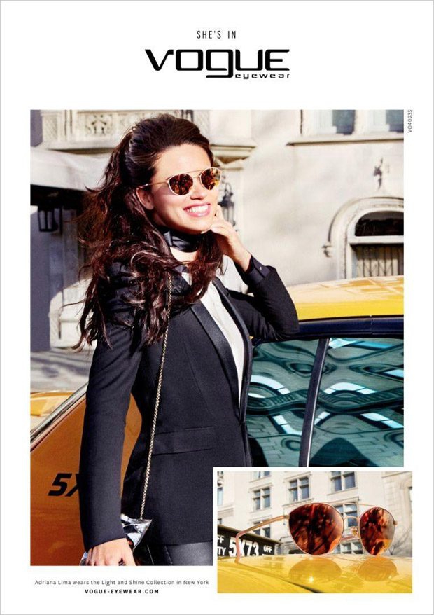 Адриана Лима в рекламе модных очков от Vogue