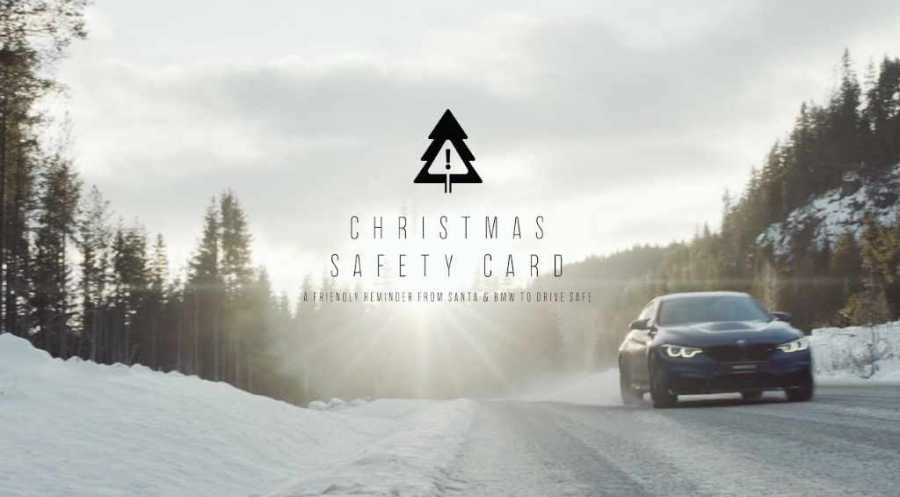 BMW создало рождественскую открытку для безопасной езды.