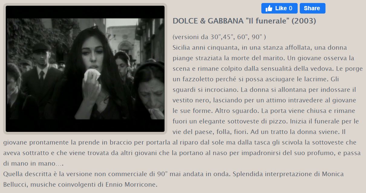 Музыка из рекламы Dolce & Gabbana - il funerale (Monica Bellucci)