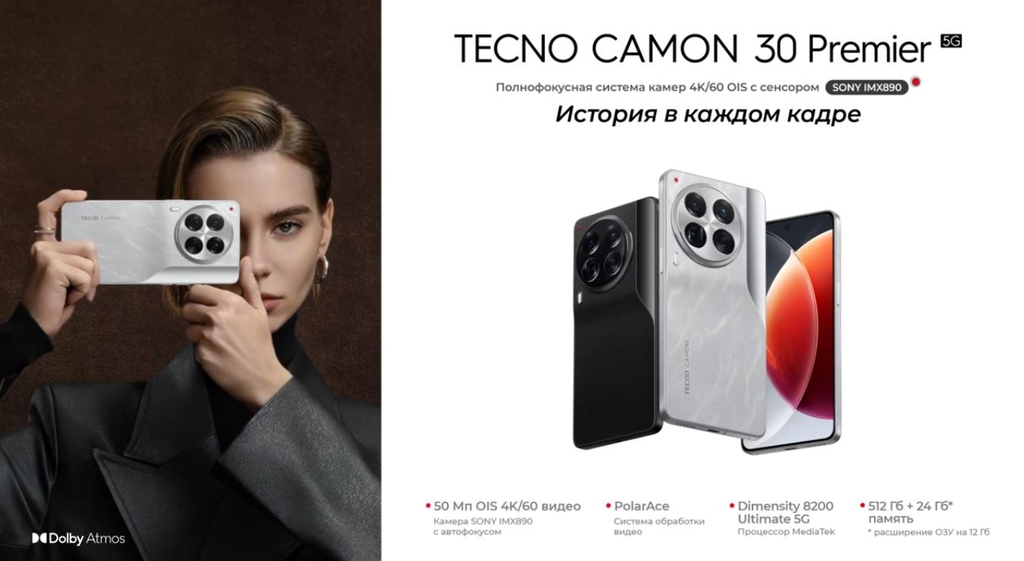 Музыка из рекламы TECNO Camon 30 - История в каждом кадре