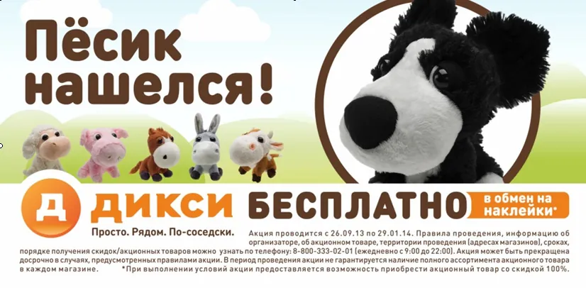 Пёсик "Дикси" нарушил закон "О Рекламе"