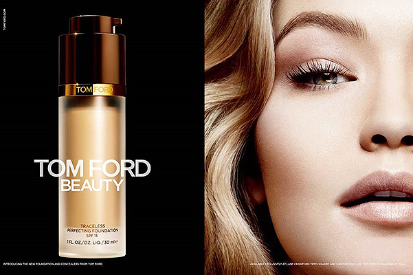 Джиджи Хадид в рекламной кампании косметической линейки Tom Ford