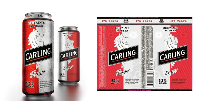 Юбилейный дизайн пива Carling Юбилейный дизайн пива Carling