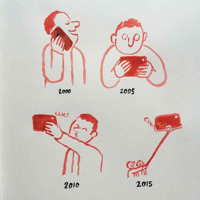 Зависимость от социальных сетей в иллюстрациях Жана Жульена