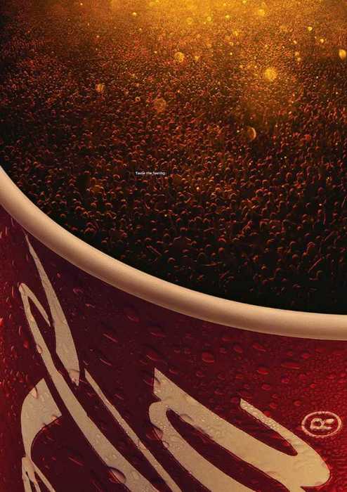 Люди стали продуктом в печатной рекламе Coca-Cola.
