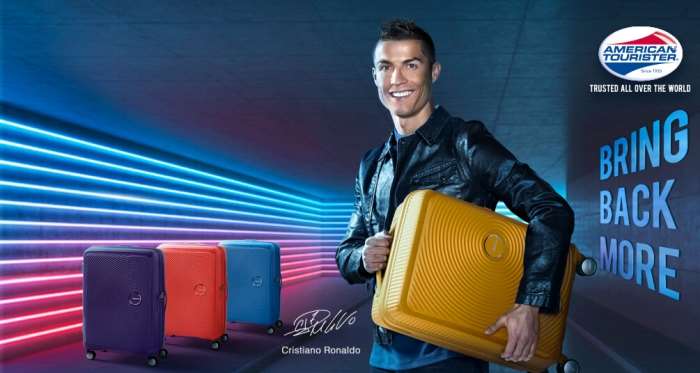 Криштиану Роналду снялся в рекламе бренда чемоданов и багажа American Tourister