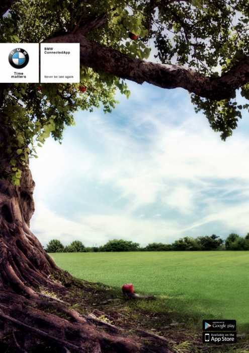 В рекламе BMW яблоко не дождалось Ньютона