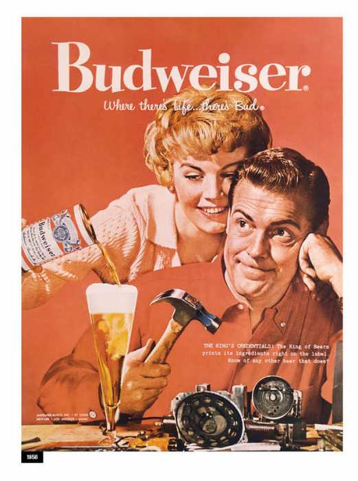 Budweiser возродил свои самые стереотипные рекламные принты из 50-х