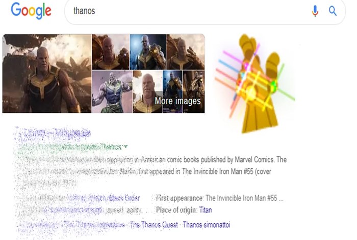 Перчатка Таноса стирает поисковые запросы в Google