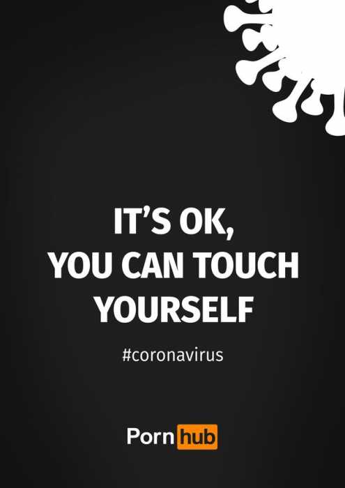 PornHub отреагировал на коронавирус серией принтов
