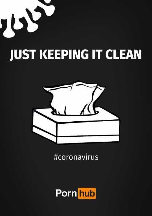 PornHub отреагировал на коронавирус серией принтов