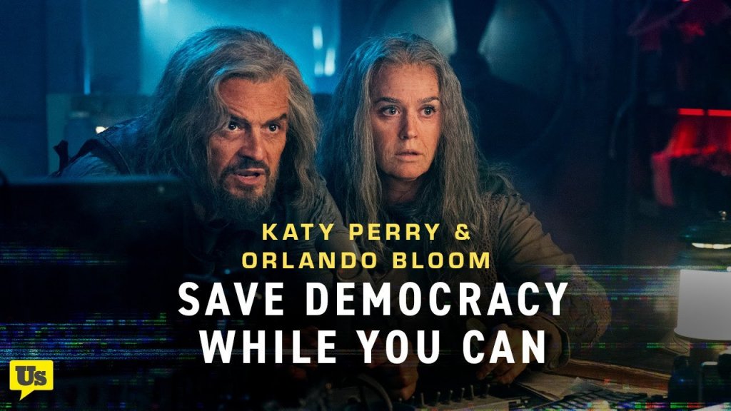 Постаревшие Орландо Блум и Кэти Перри в антиутопической социальной рекламе