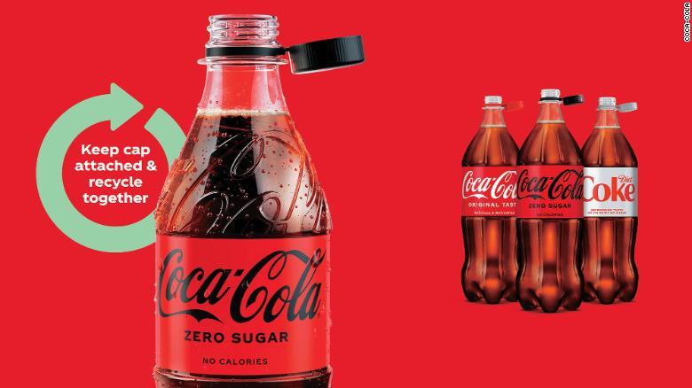 Coca-Cola прикрепила крышку к бутылке для большей экологичности