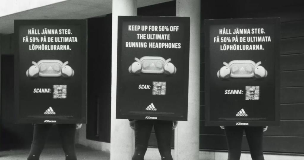 Adidas надел рекламу на бегунов