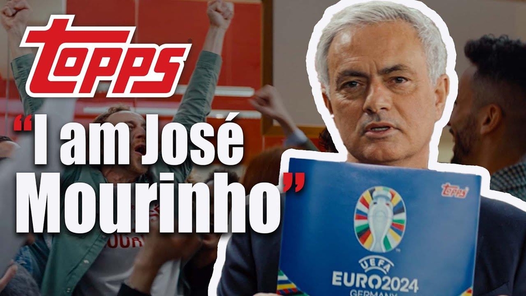 Жозе Моуриньо, прославленный португальский тренер, снялся в рекламе журналов с наклейками к Евро-2024